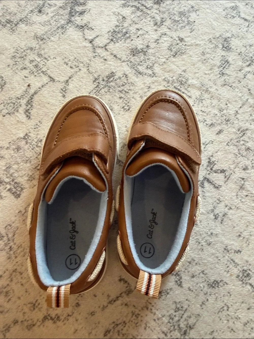 Cat & Jack Brown Velcro Leather-Style Kids Shoes
